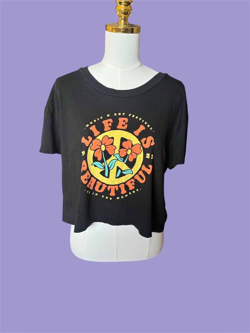Life is Beautiful Music Art Festival Las Vegas Concert Crop Tee Med